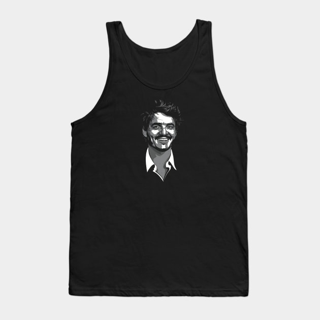 Pedro Pascal greyscale Tank Top by @johnnehill